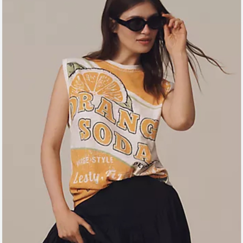 🍊 NWT | Anthropologie The Vinnie Cotton Slub Muscle Tee